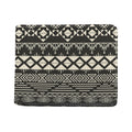 Black And Beige Aztec Pattern Print Bifold Wallet