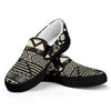 Black And Beige Aztec Pattern Print Black Slip On Sneakers