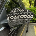 Black And Beige Aztec Pattern Print Car Side Mirror Covers