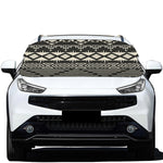 Black And Beige Aztec Pattern Print Car Windshield Snow Cover