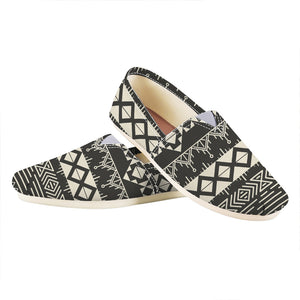 Black And Beige Aztec Pattern Print Casual Shoes