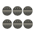 Black And Beige Aztec Pattern Print Coaster Set