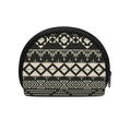Black And Beige Aztec Pattern Print Coin Purse