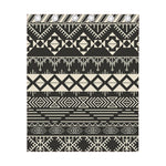 Black And Beige Aztec Pattern Print Curtain