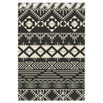 Black And Beige Aztec Pattern Print Curtain