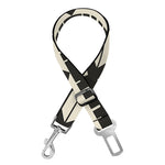 Black And Beige Aztec Pattern Print Dog Seat Belt