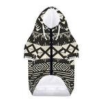 Black And Beige Aztec Pattern Print Dog Zip Up Hoodie