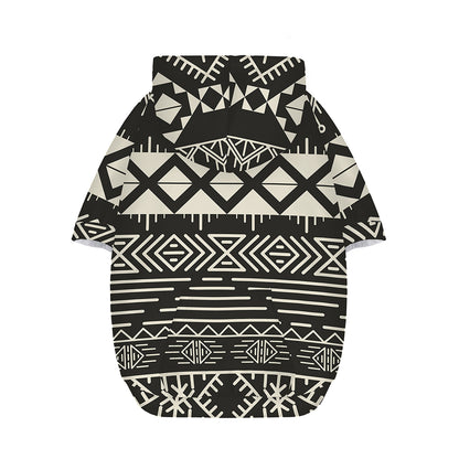 Black And Beige Aztec Pattern Print Dog Zip Up Hoodie