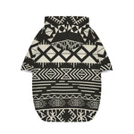 Black And Beige Aztec Pattern Print Dog Zip Up Hoodie