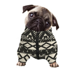 Black And Beige Aztec Pattern Print Dog Zip Up Jacket
