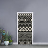 Black And Beige Aztec Pattern Print Door Sticker