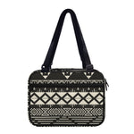 Black And Beige Aztec Pattern Print Double Strap Bible Bag