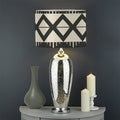 Black And Beige Aztec Pattern Print Drum Lamp Shade