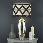 Black And Beige Aztec Pattern Print Drum Lamp Shade