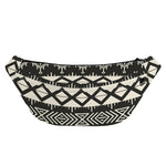 Black And Beige Aztec Pattern Print Fanny Pack