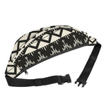 Black And Beige Aztec Pattern Print Fanny Pack
