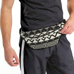 Black And Beige Aztec Pattern Print Fanny Pack