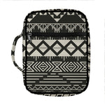 Black And Beige Aztec Pattern Print Front Pocket Bible Bag