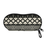 Black And Beige Aztec Pattern Print Glasses Case