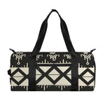 Black And Beige Aztec Pattern Print Gym Bag