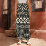 Black And Beige Aztec Pattern Print Harem Pants