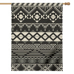 Black And Beige Aztec Pattern Print House Flag
