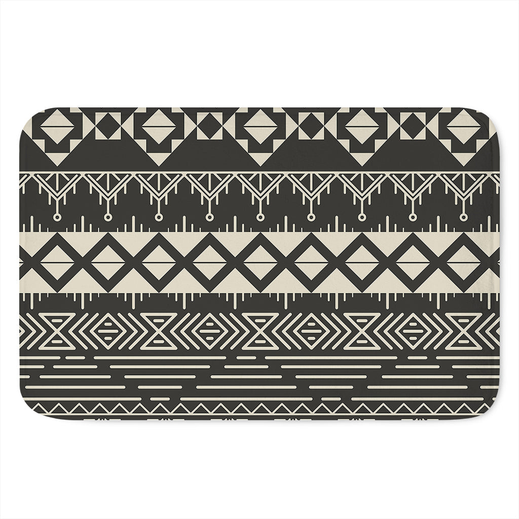 Black And Beige Aztec Pattern Print Indoor Door Mat