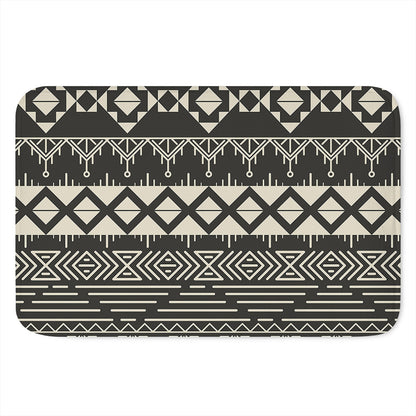 Black And Beige Aztec Pattern Print Indoor Door Mat