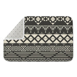 Black And Beige Aztec Pattern Print Indoor Door Mat