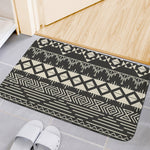 Black And Beige Aztec Pattern Print Indoor Door Mat