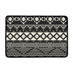 Black And Beige Aztec Pattern Print Kitchen Mat