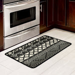 Black And Beige Aztec Pattern Print Kitchen Mat