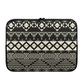 Black And Beige Aztec Pattern Print Laptop Sleeve