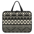Black And Beige Aztec Pattern Print Laptop Sleeve With Handle