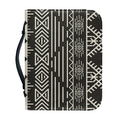 Black And Beige Aztec Pattern Print Leather Bible Cover