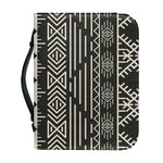 Black And Beige Aztec Pattern Print Leather Bible Cover