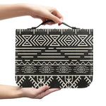 Black And Beige Aztec Pattern Print Leather Bible Cover