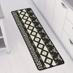 Black And Beige Aztec Pattern Print Long Kitchen Mat