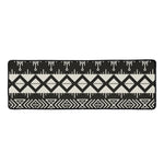 Black And Beige Aztec Pattern Print Long Kitchen Mat