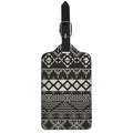 Black And Beige Aztec Pattern Print Luggage Tag