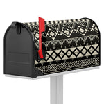 Black And Beige Aztec Pattern Print Mailbox Cover
