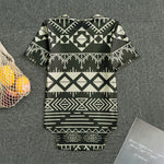 Black And Beige Aztec Pattern Print Men's Bodysuit