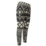 Black And Beige Aztec Pattern Print Men's Compression Pants