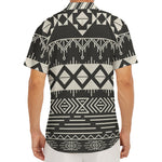 Black And Beige Aztec Pattern Print Men's Deep V-Neck Shirt