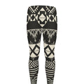Black And Beige Aztec Pattern Print Men's Leggings
