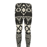 Black And Beige Aztec Pattern Print Men's leggings
