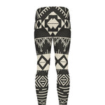 Black And Beige Aztec Pattern Print Men's leggings