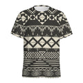 Black And Beige Aztec Pattern Print Men's Athletic T-Shirt
