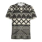 Black And Beige Aztec Pattern Print Men's Sports T-Shirt