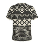 Black And Beige Aztec Pattern Print Men's Sports T-Shirt